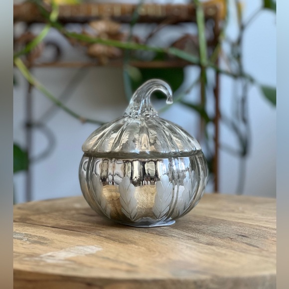 Other - Silver Pumpkin Shaped Jar Candle